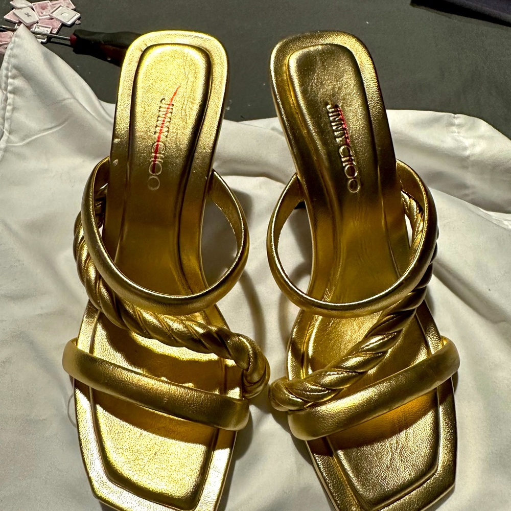 Jimmy Choo Gold Sandals